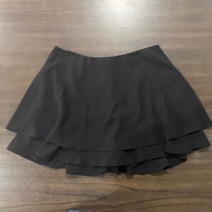 Elegant Black Layered Women's Skort